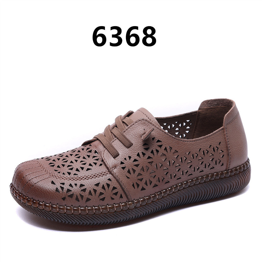 Women's Pumps Flat Hole Retro Platform Mom Women's Casual Shoes