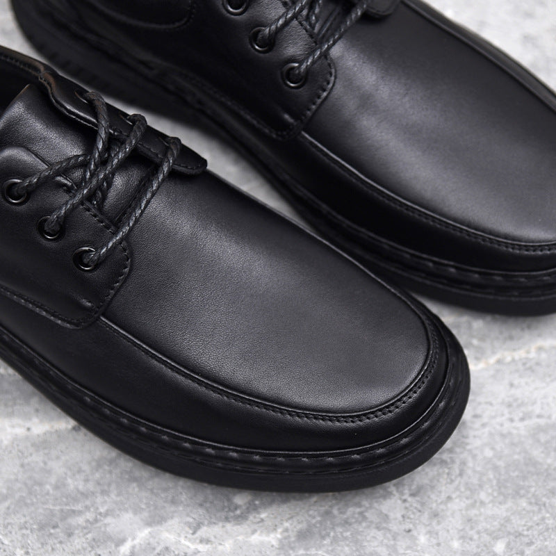 Men's Autumn First Layer Cowhide Breathable Soft Leather Shoes