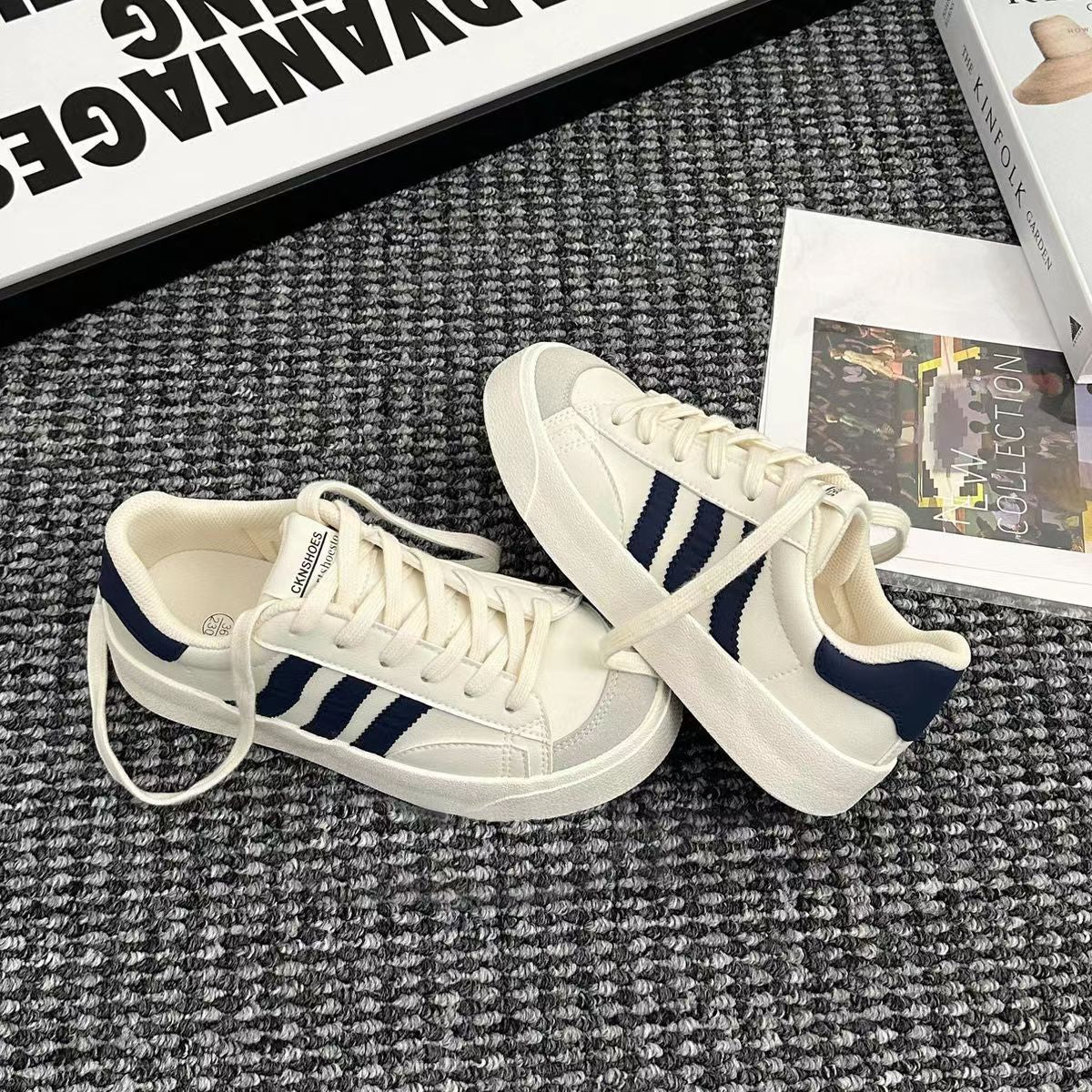 Women's Autumn Korean Style White Niche Soft Sneakers