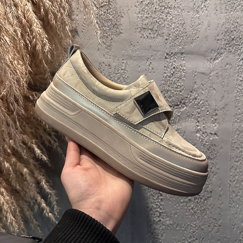 Women's Velcro White Spring Platform Pumps Fashion Women's Sports Shoes