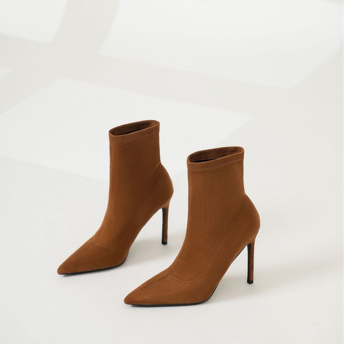 Women's Colors Pointed Stiletto High Short Single Lining Heels