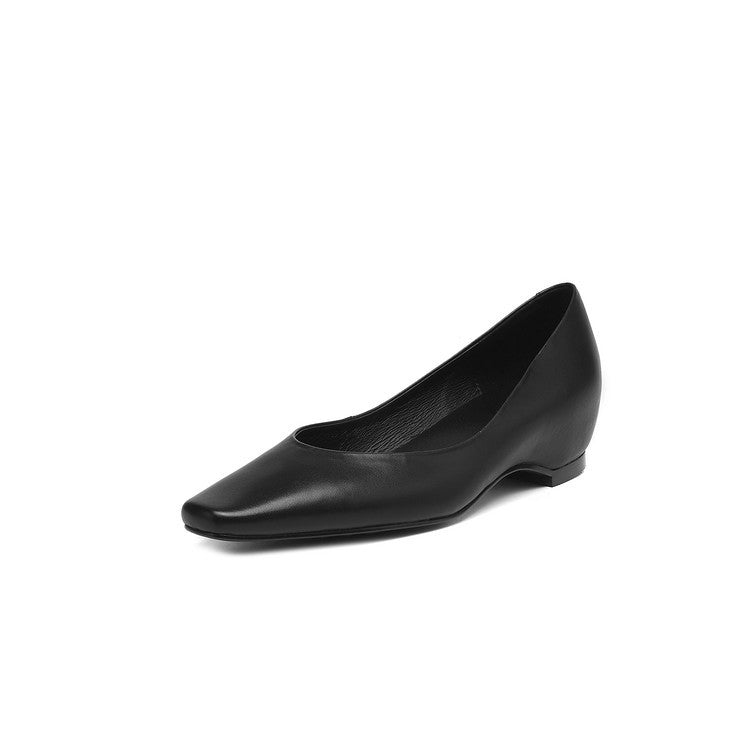 Women's Elegant Wedge Low Spring Square Toe Low-cut Men's Shoes
