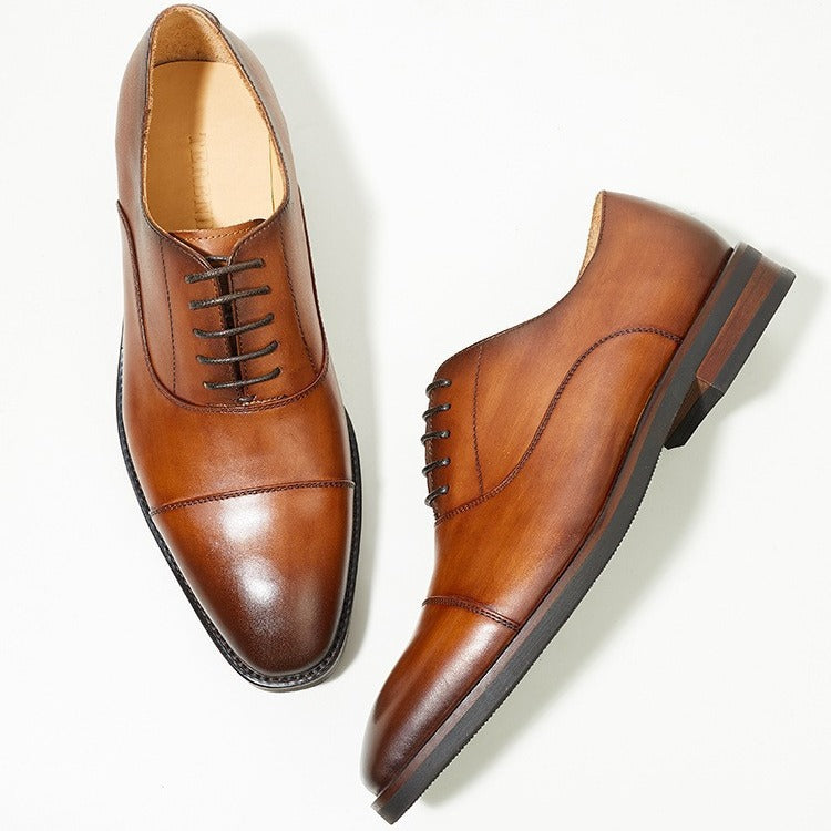 Men's Three Connector British Handmade Oxford Height Men's Shoes