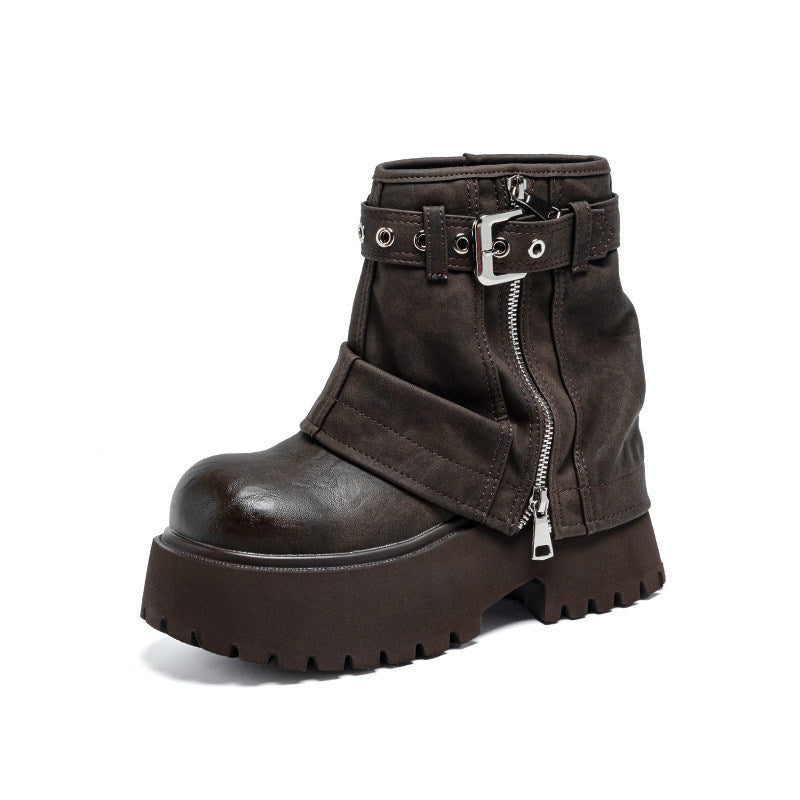 Women's Muffin Thick Bottom Increased For Autumn Small Pants Slimming Sweet Boots