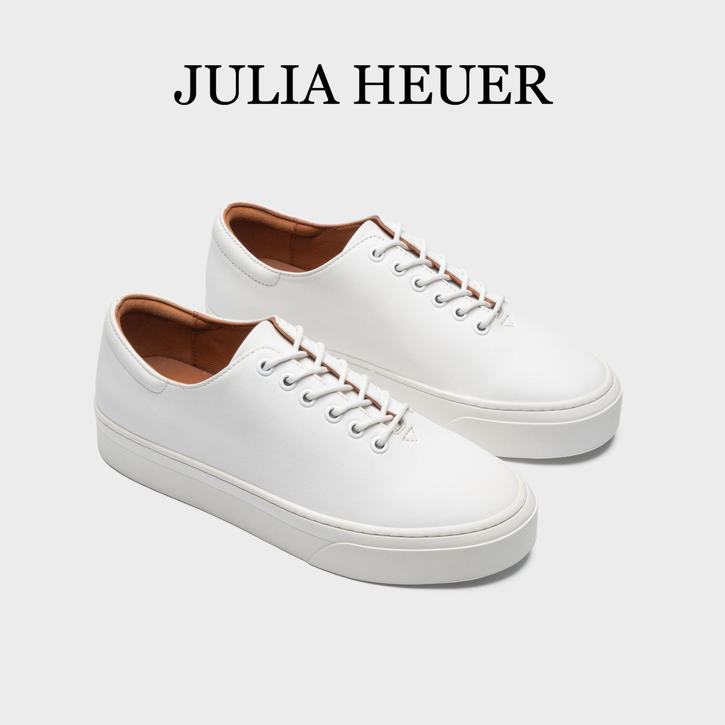 Women's German Niche Lace Up Platform White Casual Shoes
