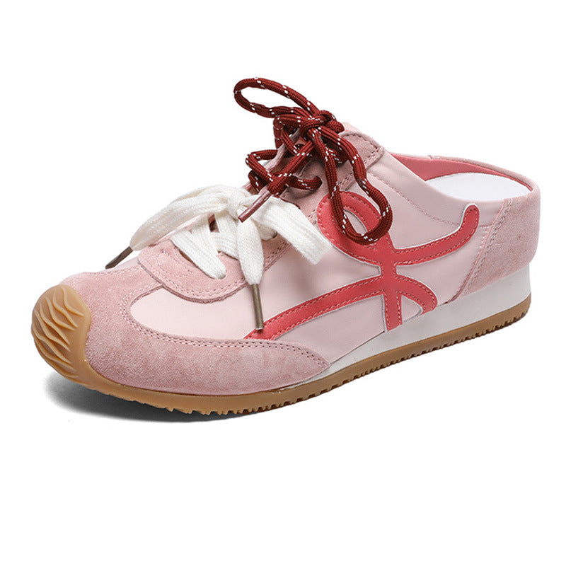 Women's Increasing Insole Closed Toe Half Outer Wear Slip-on Lazy Moral Women's Casual Shoes