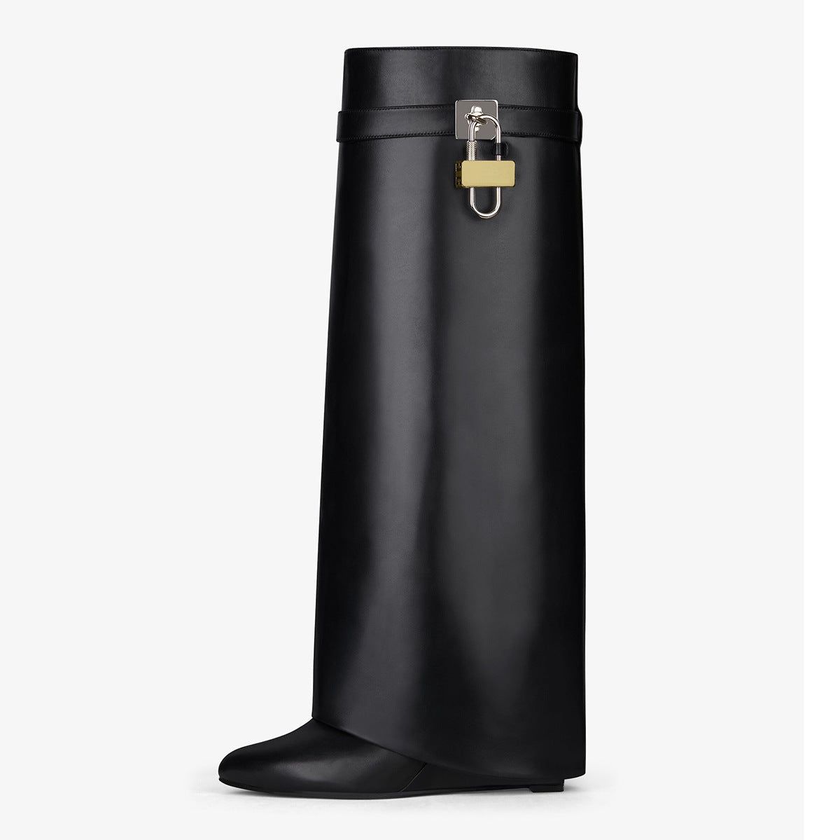 Women's Catch High Tube Pants Wedge Knight Height Increasing Insole Large Women's Leather Boots