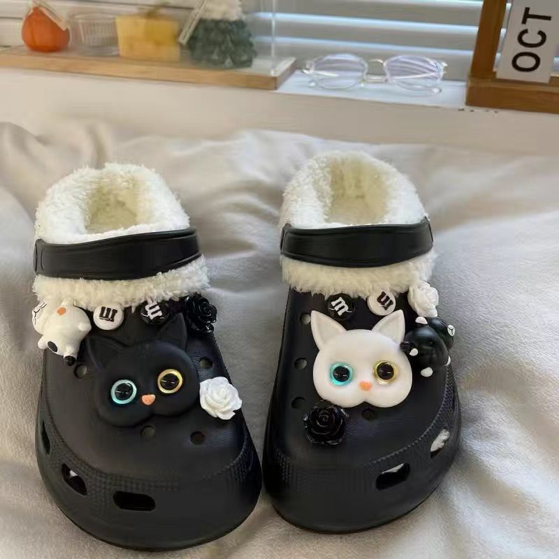 Women's Winter Fleece-lined Warm Cute Couple Cotton Home Women's Shoes