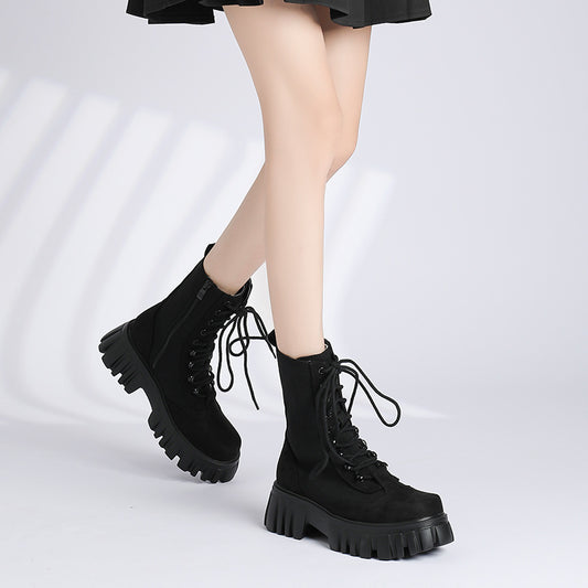 Women's Bag Hot Suede Height Increasing Tooling Boots