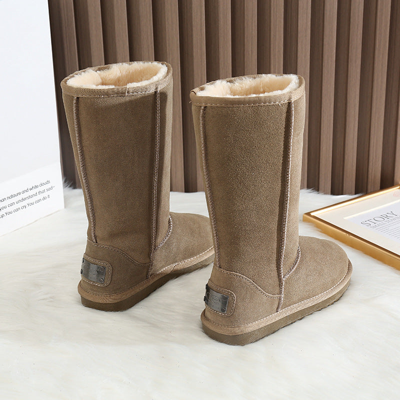 Women's Length Warm Fashion Suede Plus Veet Snow Boots