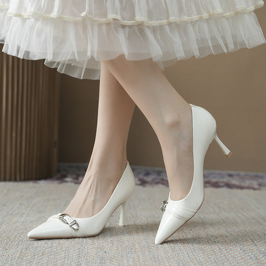 French Style Temperament Commuter High Female Stiletto Simple Pumps Women's Fashion Shoes