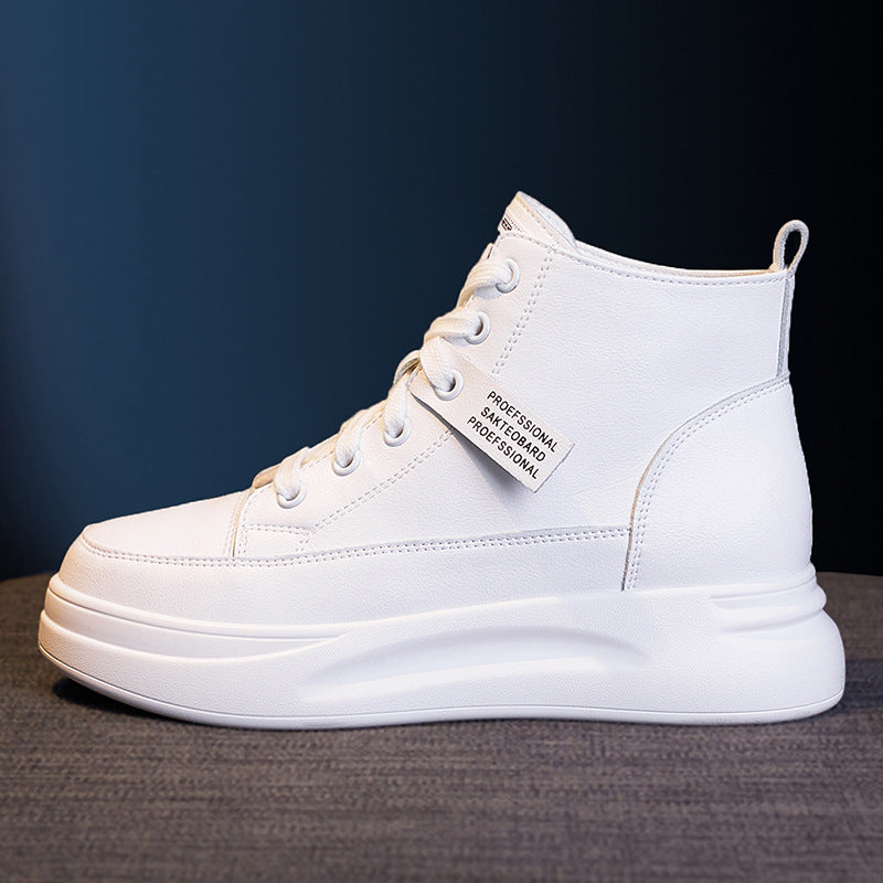 Women's Korean Style Platform White Sports Single Men's Shoes