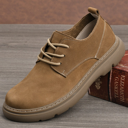 Men's Layer Cowhide British Style Comfortable Easy Men's Casual Leather Shoes