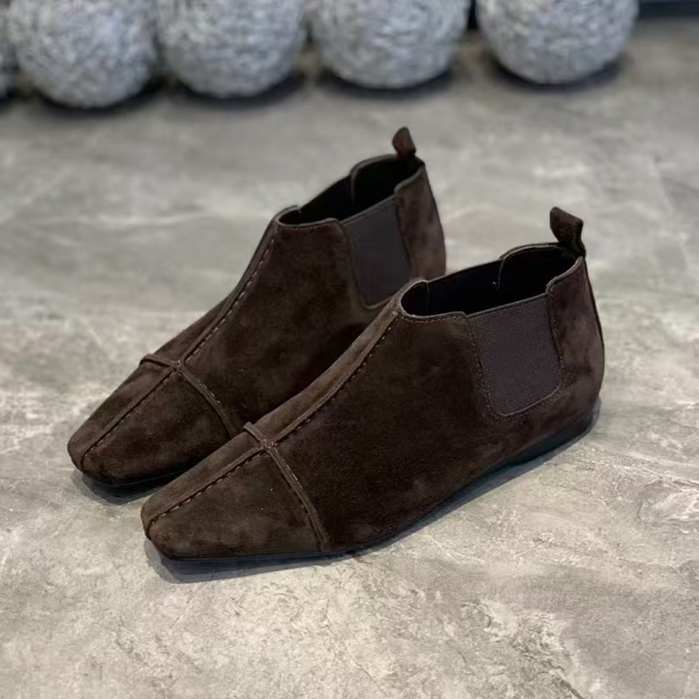 Women's British Style Chelsea Ankle For Vintage Women's Cotton Shoes