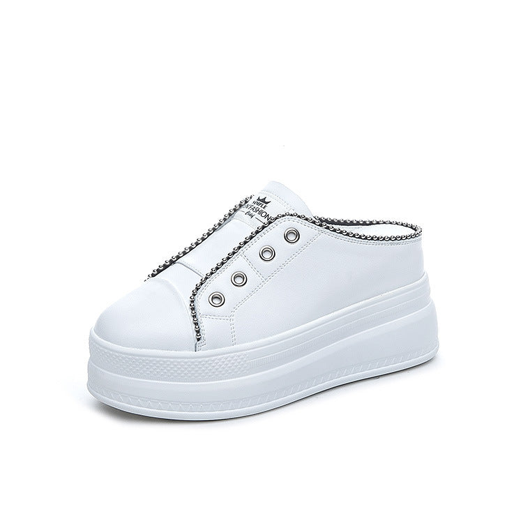 Women's & Men's Half Platform Muffin Slip-on Afternoon Men's Shoes