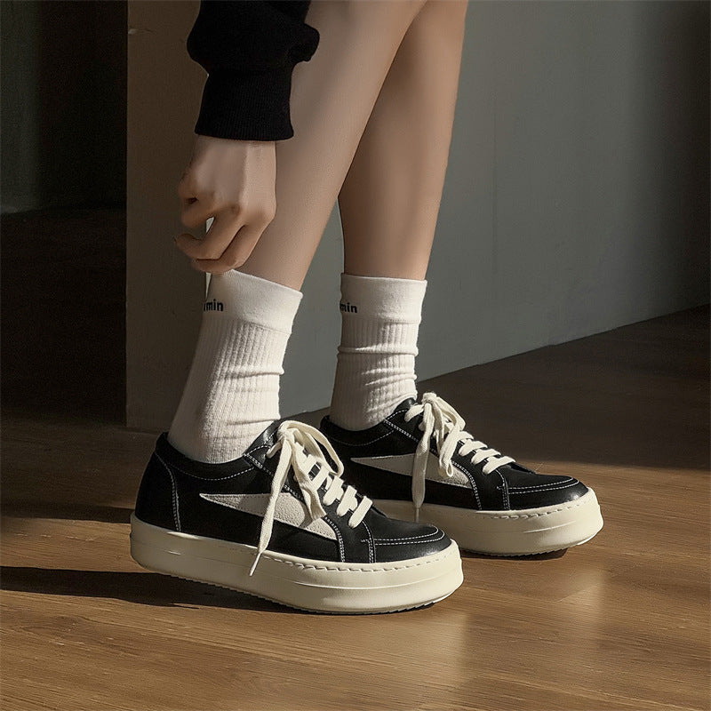 Men's Thick Sole Height Increasing Winter Plush Padded Blue White Green Men's Board Shoes