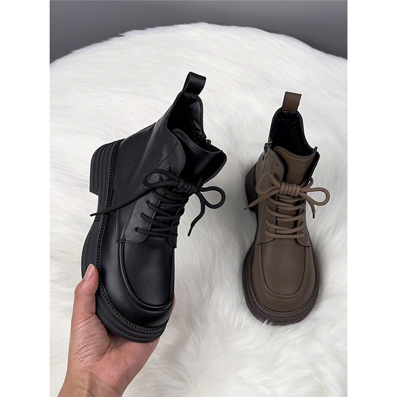 Martin Female Autumn British Style Platform Women's Leather Boots