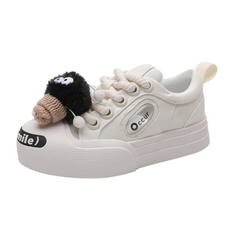 Women's Yan Raise The Bottom Ugly Cute Smiling Black White Casual Shoes