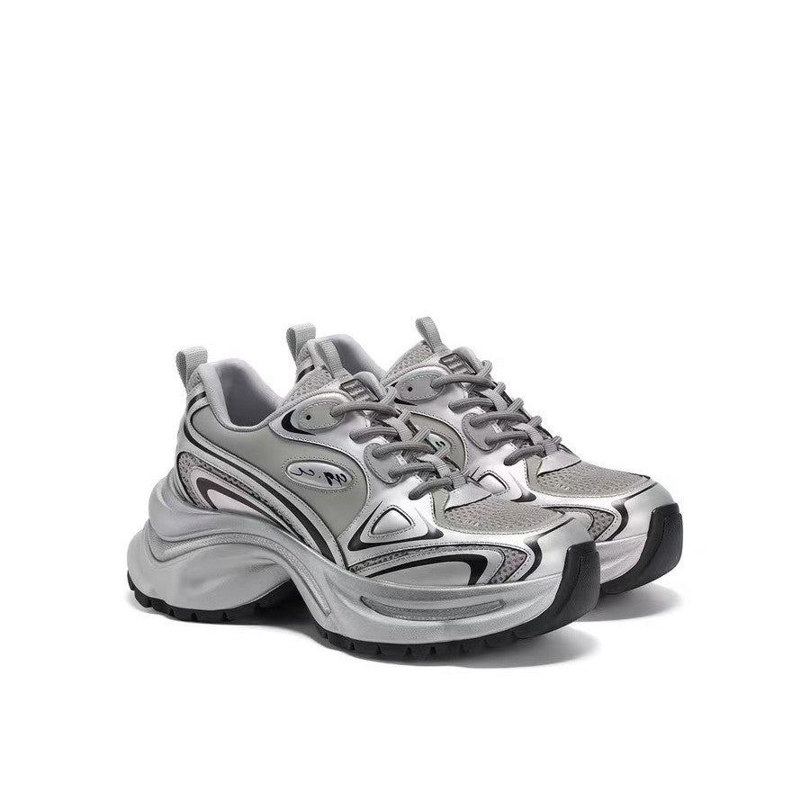 Women's Shining Galaxy Spring Platform Dad Sier Sneakers