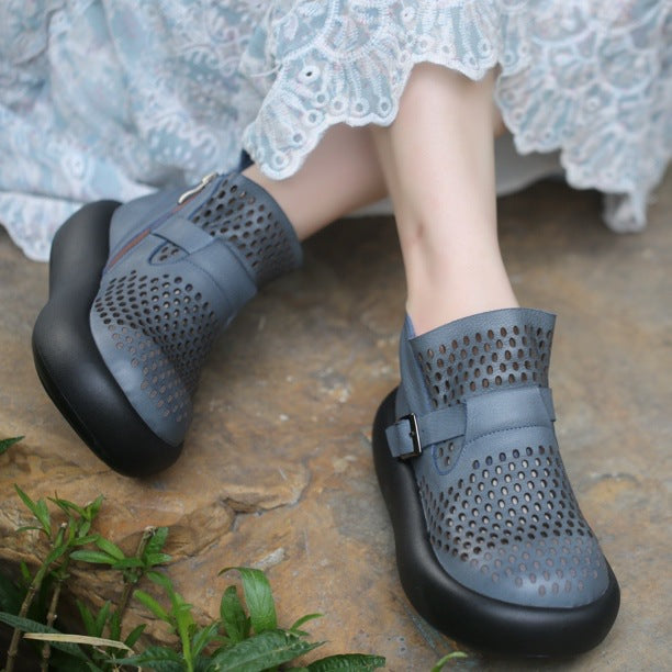 Women's Of Cowhide Bread Bottom Very Comfortable Hollow Are Too Large Women's Casual Shoes