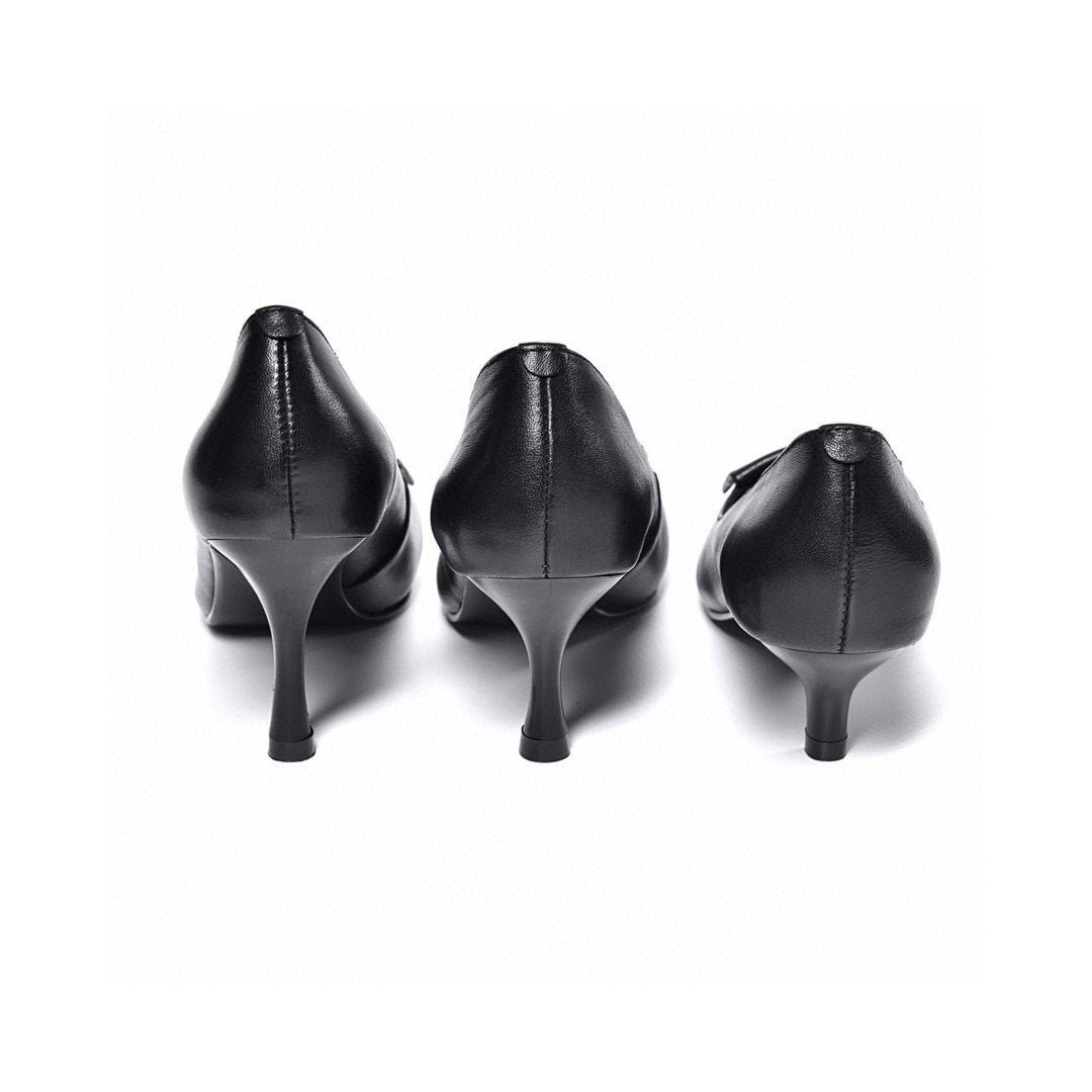 Women's Early Spring Elegant First Layer Cowhide Pumps Skinny Men's Shoes