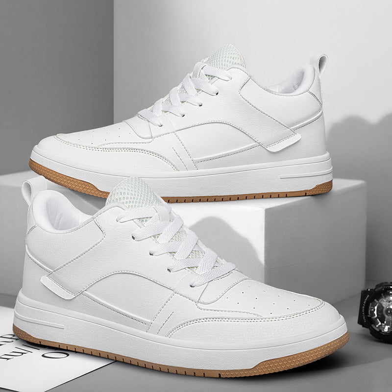 Men's Hight Increasing Invisibly Heightened White Breathable Men's Casual Shoes