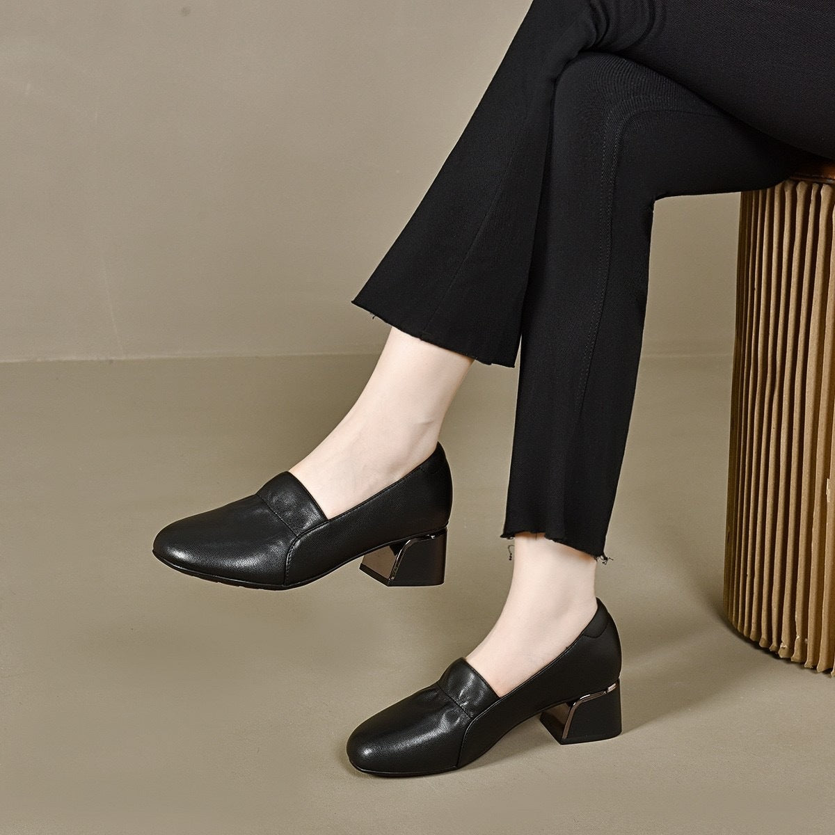 Women's Spring Authentic High Pointed Toe Chunky Women's Fashion Shoes