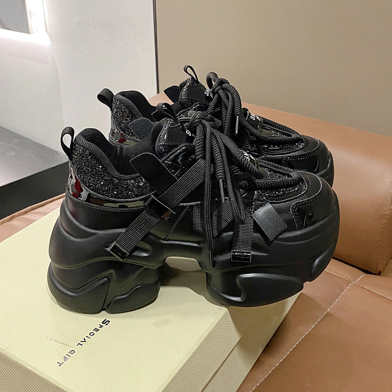 Casual Women's Dad Korean Platform Portable Sneakers