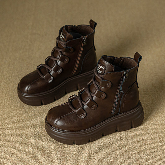 Women's Thick Bottom Height Increasing Insole Side Zipper Comfortable Women's Cotton Shoes