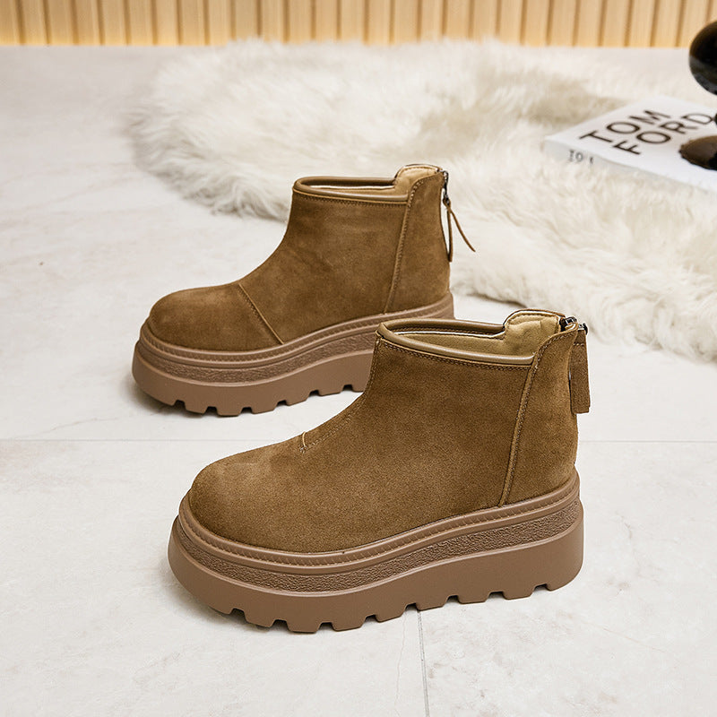 Genuine Platform Peas Fleece-lined Big Toe Women's Casual Shoes