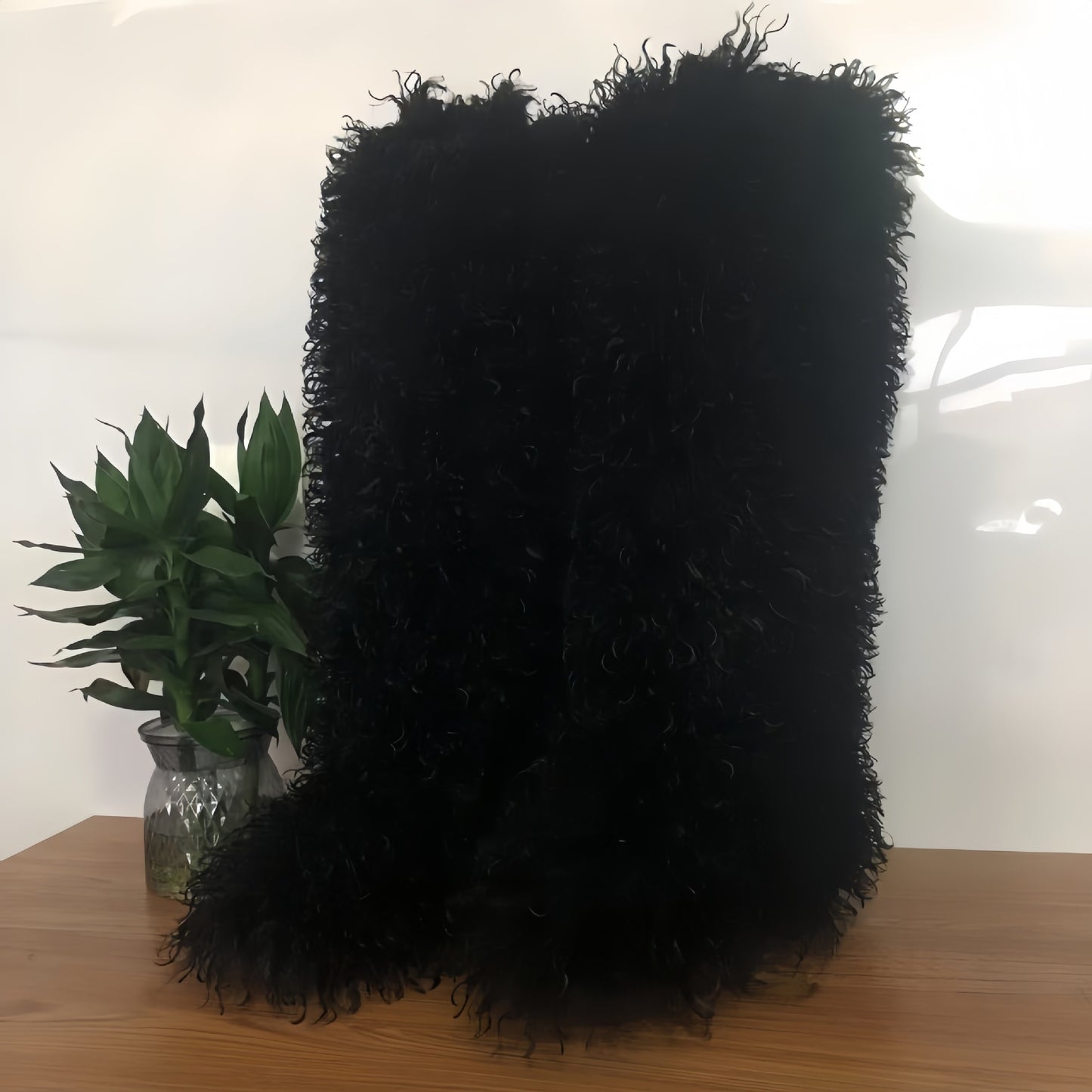High Imitated Tibet Sheep Fur Thigh Height Over The Snow Boots