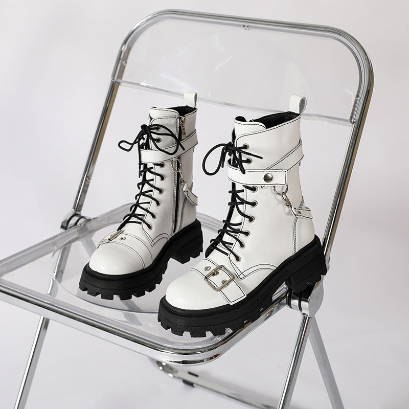 Women's Martin British Fan Platform Short Chunky Boots