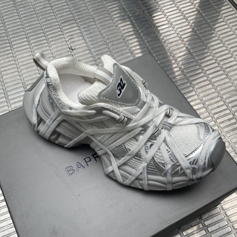 Women's & Men's Distressed Model Style Couple Sports Paris Men's Casual Shoes