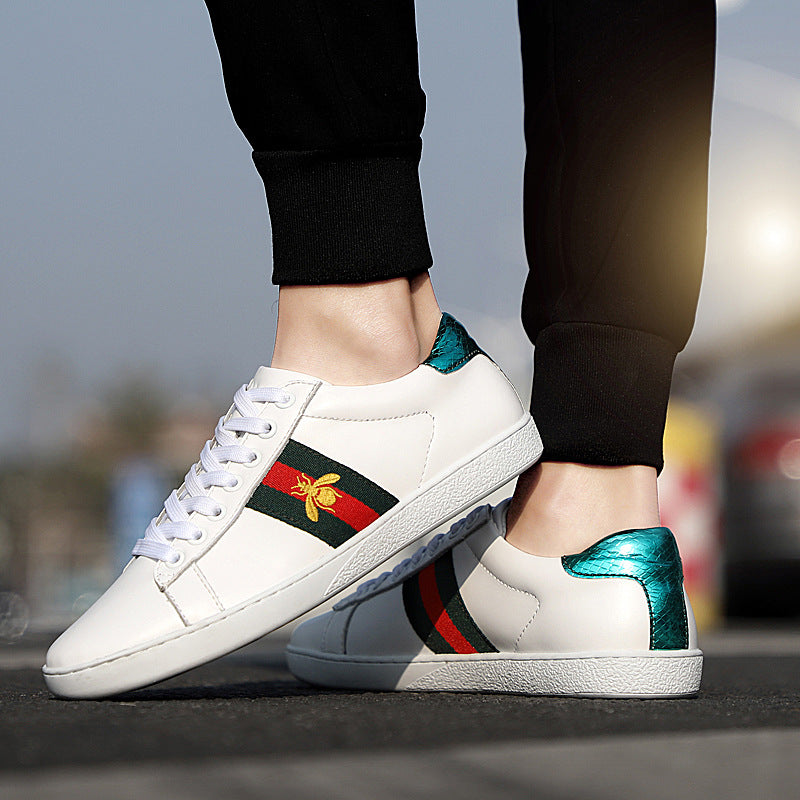 Spring White Low-cut Genuine Flat Trend Sneakers