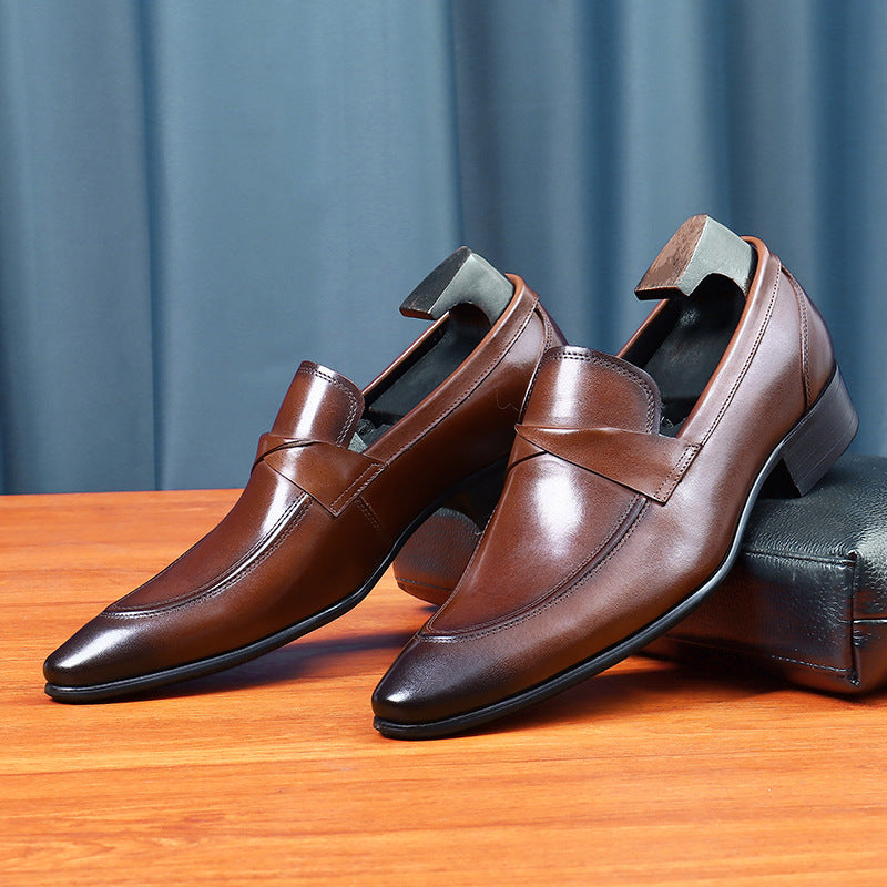 Men's British Slip On Pointed Business One Loafers