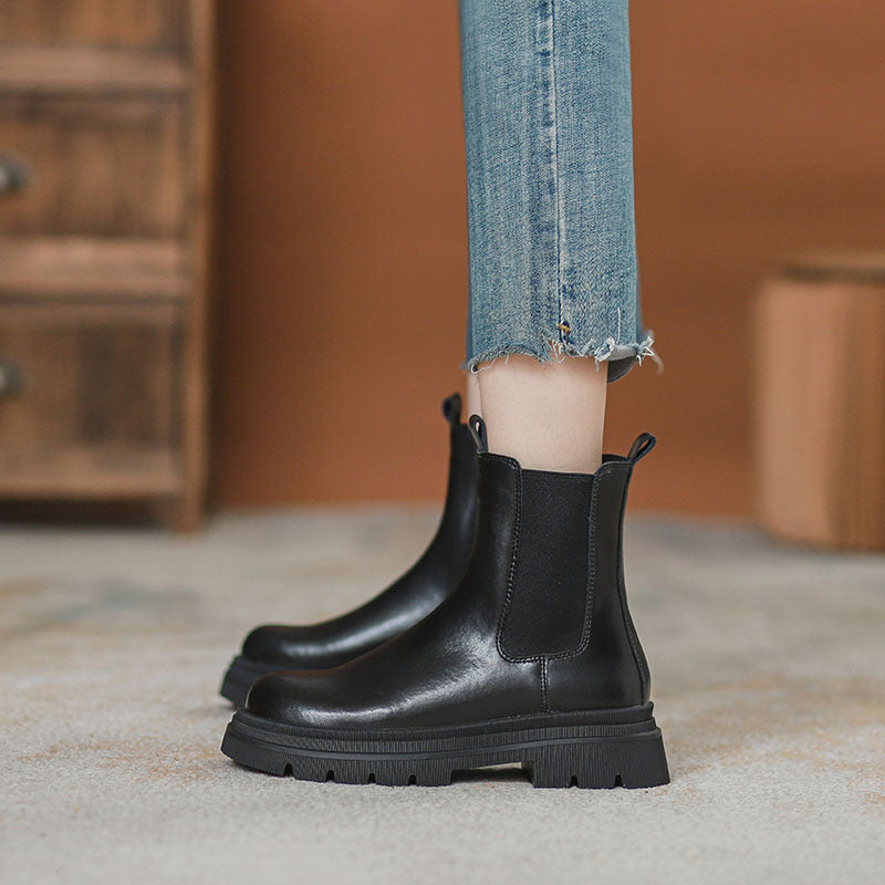 Martin Female Platform Ankle British Style Boots