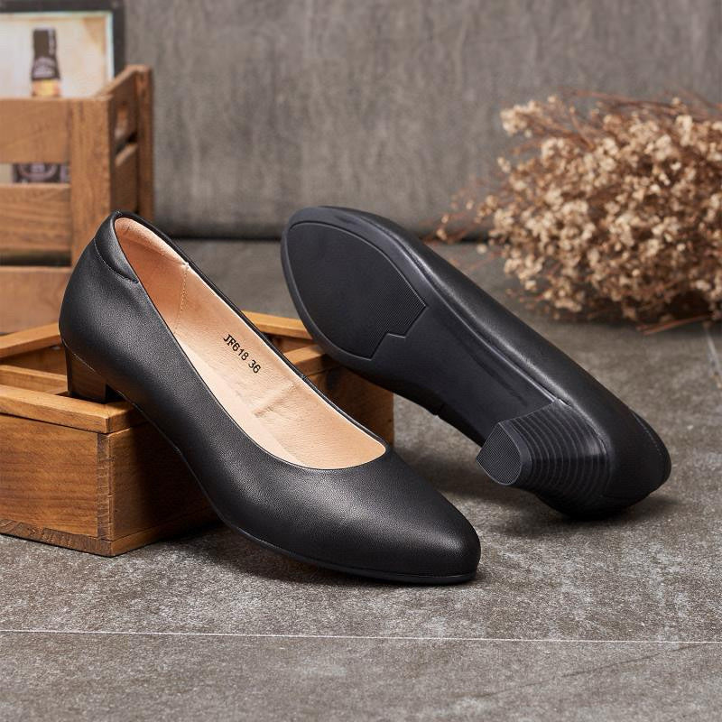 Women's Tired Round Toe Pumps Soft Bottom Surface Women's Shoes
