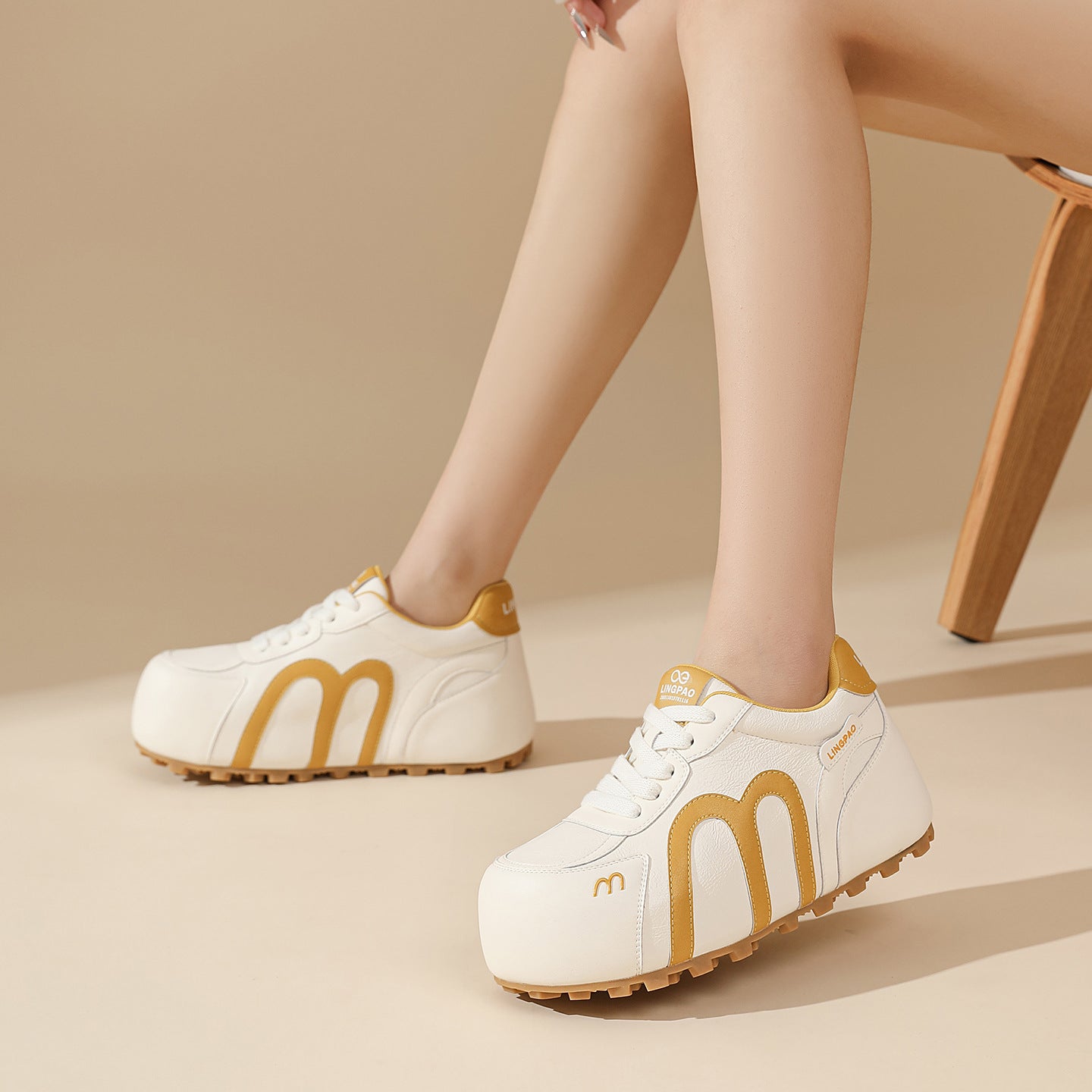 Women's Spring Height Increasing Insole Color Matching Fashion Daily Simple Women's Casual Shoes