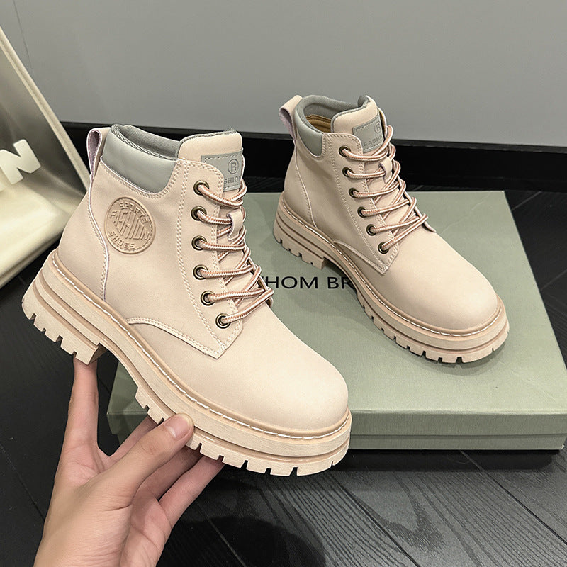 Women's Worker Summer Outdoor Martin Height Increasing Insole Platform Boots