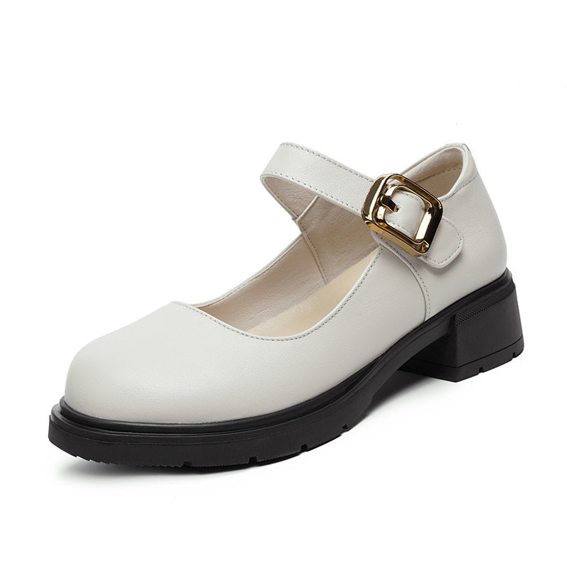 Women's British Chunky French Style Pumps With Skirt Not Tired Feet Women's Fashion Shoes