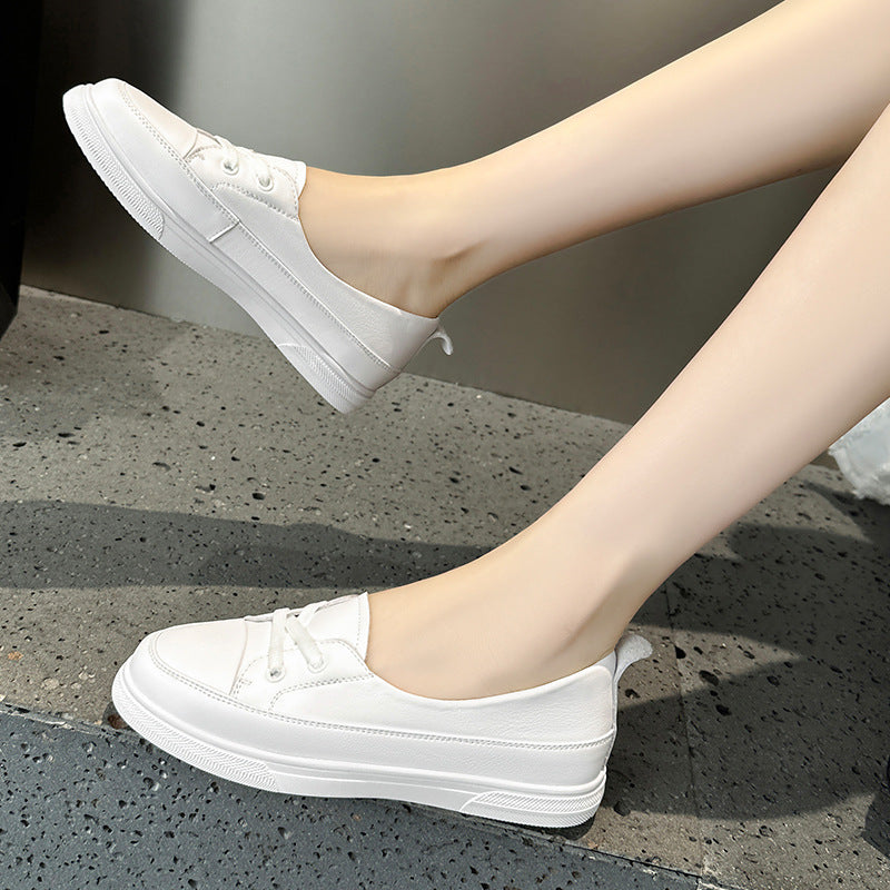 Women's Low-cut White Genuine Summer Versatile Leisure Casual Shoes