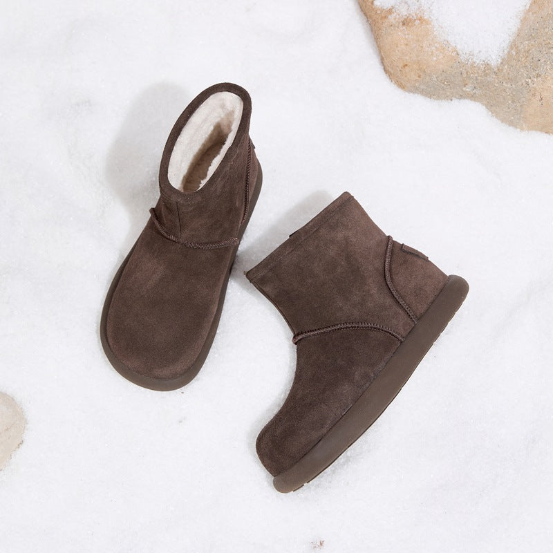 Women's Increasing Insole Fleece-lined Thickened Fur Integrated Small Potatoes Length Thermal Boots