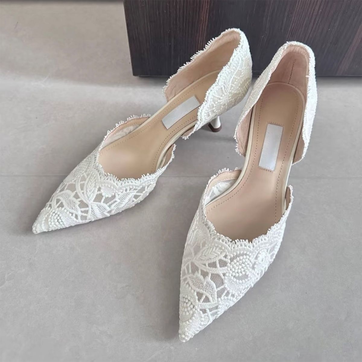 Women's Pointed Toe Hollow Wedding Dinner Stiletto Breathable High Heeled Sandals