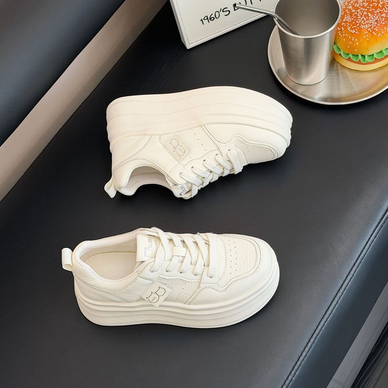 Women's Spring Small Raise The Bottom Foam White Single Women's Board Shoes