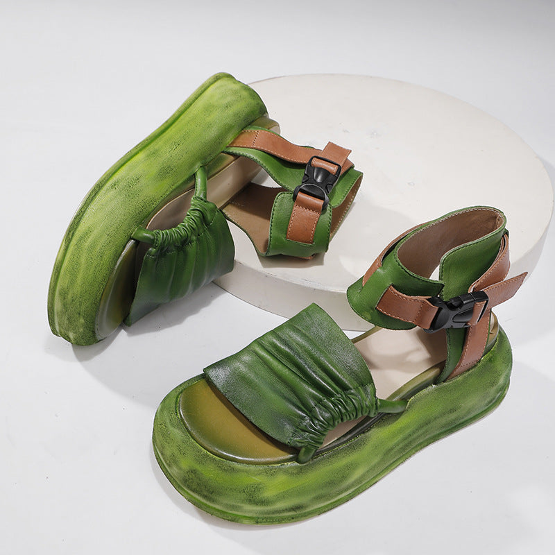 Women's Summer Retro Platform Fashionable Elegant Soft Sandals