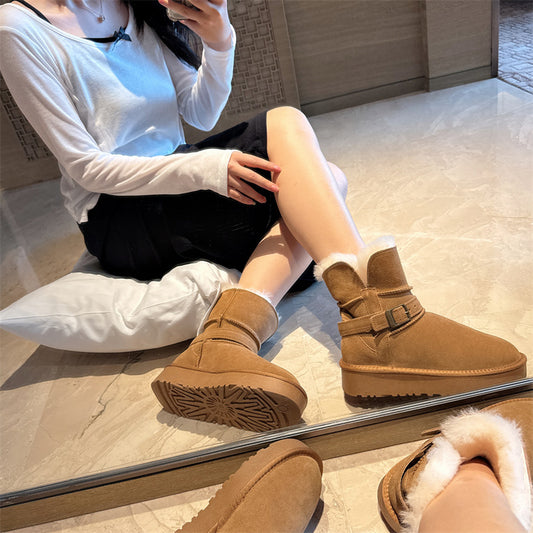 Women's Winter Thick Bottom Knight 2 Belt Buckle Veet Snow Boots