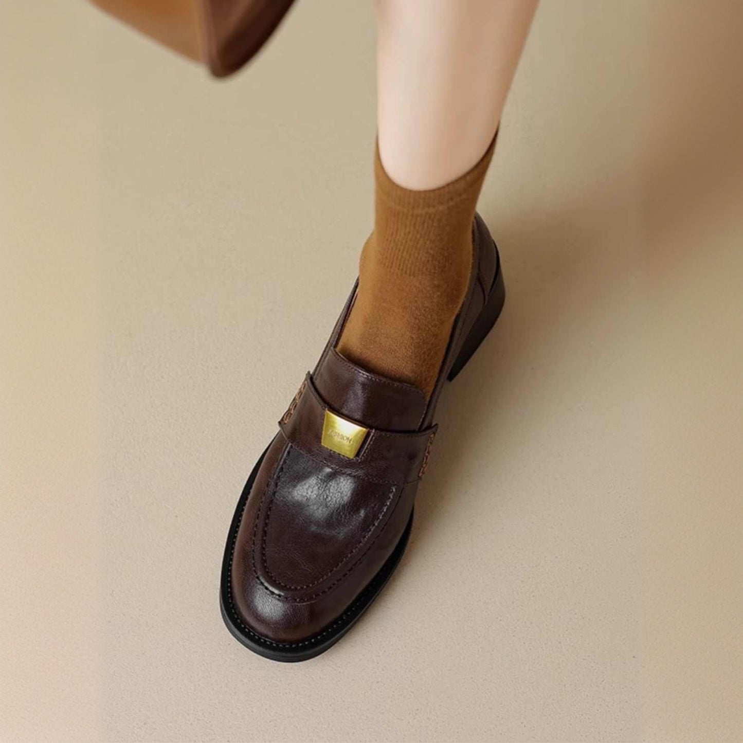 Women's Soft Black Retro Chunky French Platform Loafers