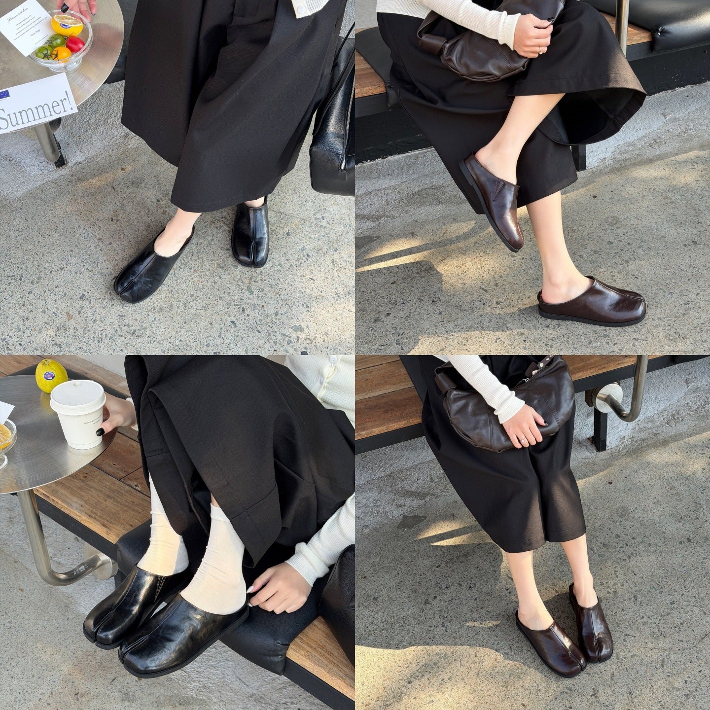 Women's Flat Chunky Low Fashion Split Toe Loafers