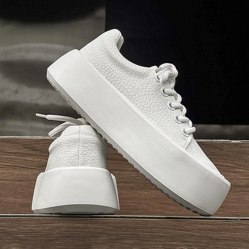 Trendy Design Platform Hight Increasing White Men's Board Shoes