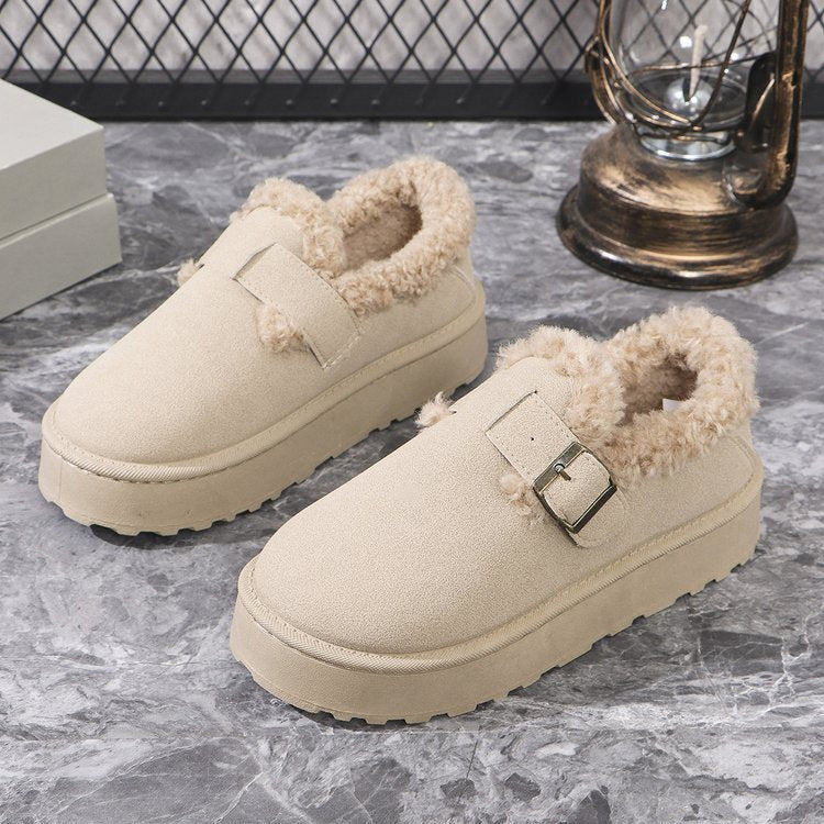 Women's Plus Size For Winter Retro Cotton Fleece-lined Women's Shoes